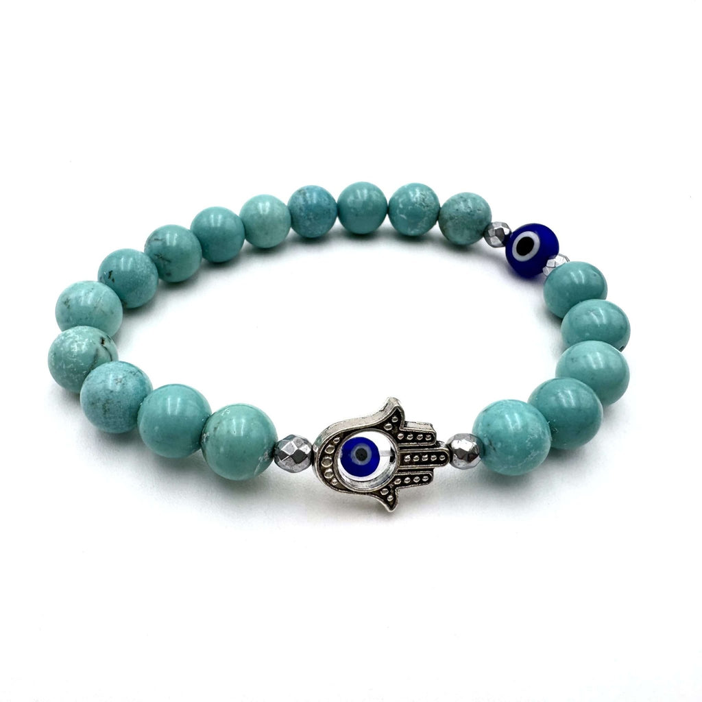 Hamsa Evil Eye Bracelet - Turquoise CRYSTAL at World Of Decor NZ