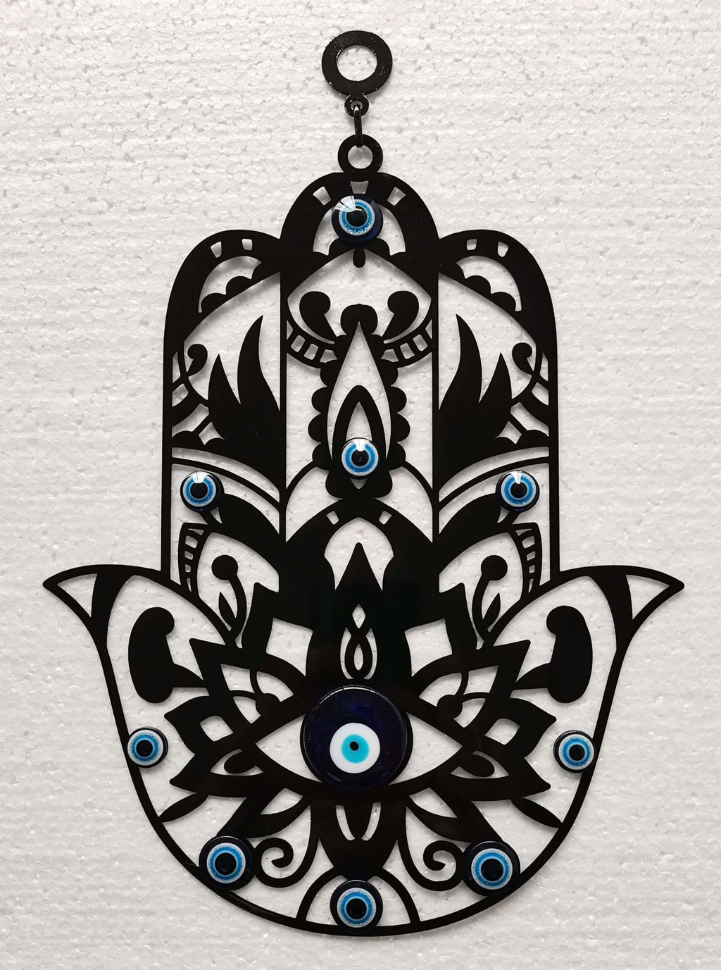 Hamsa Hand Wall Hanging w Evil Eye Wall Art, Affirmations & Hangings at World Of Decor NZ