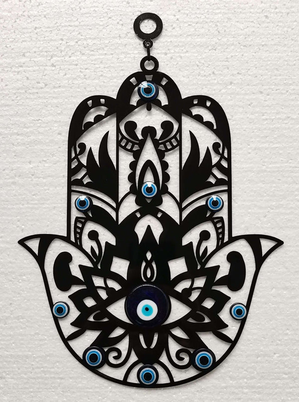 Hamsa Hand Wall Hanging w Evil Eye Wall Art, Affirmations & Hangings at World Of Decor NZ