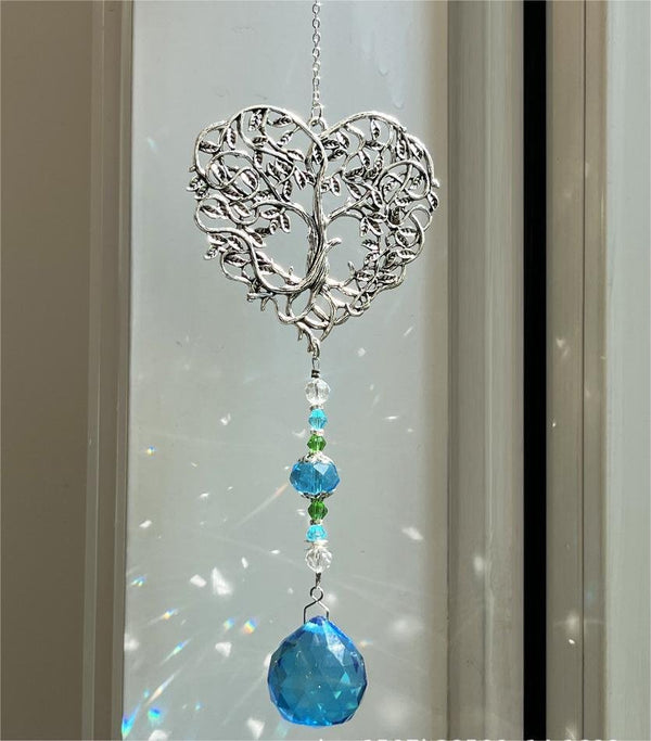 Hanging Sun Catcher - Heart TOL CRYSTAL at World Of Decor NZ