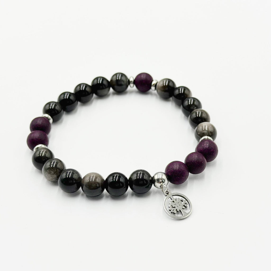 Herbal Therapy Perfumed Bracelet Agarwood and Black Obsidian with TOL Charm JEWELLERRY at World Of Decor NZ