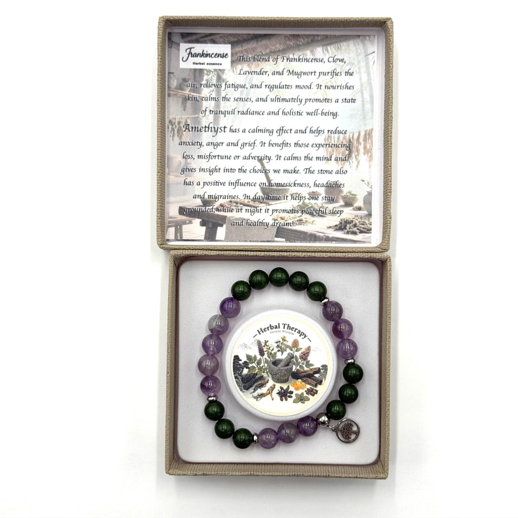 Herbal Therapy Perfumed Bracelet Frankincense and Amethyst with TOL Charm JEWELLERRY at World Of Decor NZ