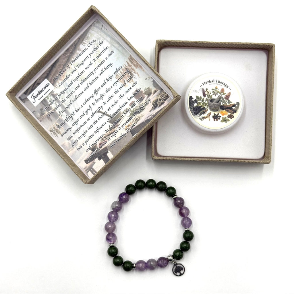 Herbal Therapy Perfumed Bracelet Frankincense and Amethyst with TOL Charm JEWELLERRY at World Of Decor NZ
