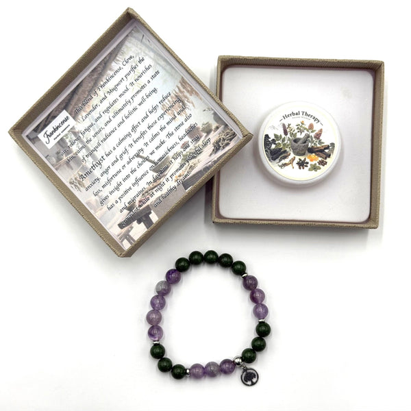 Herbal Therapy Perfumed Bracelet Frankincense and Amethyst with TOL Charm JEWELLERRY at World Of Decor NZ