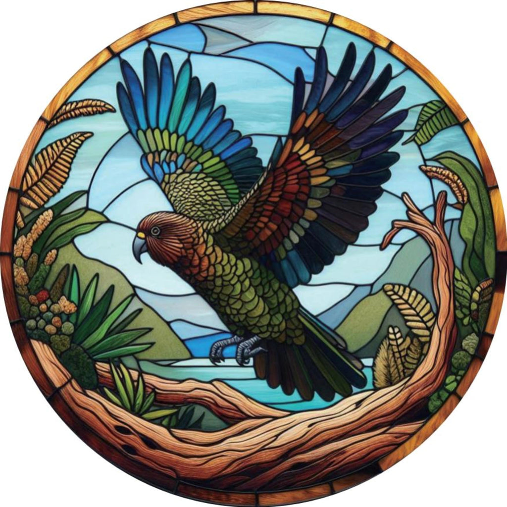 Kea Stained - Glass Hanger WALLHANGING at World Of Decor NZ