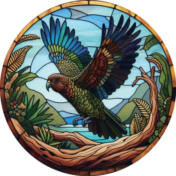 Kea Stained - Glass Hanger WALLHANGING at World Of Decor NZ