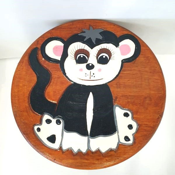 Kids Wooden Stool Monkey-World Of Decor