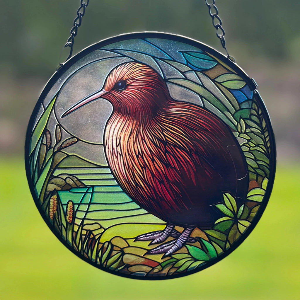 Kiwi Stained Glass Hanger 11.5cm Wall Art, Affirmations & Hangings at World Of Decor NZ
