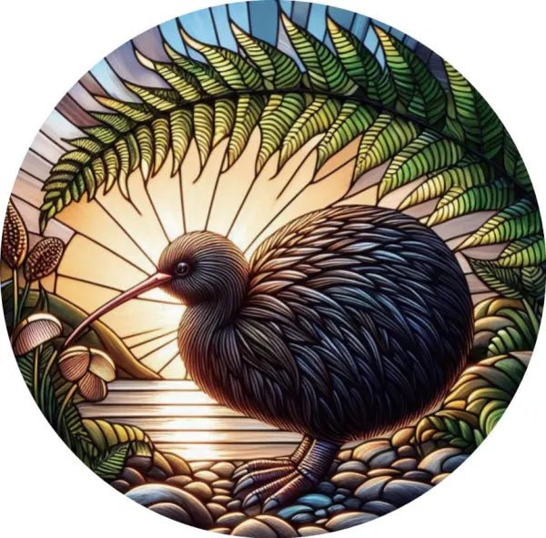 Kiwi Stained Glass Hanger 30cm Wall Art, Affirmations & Hangings at World Of Decor NZ
