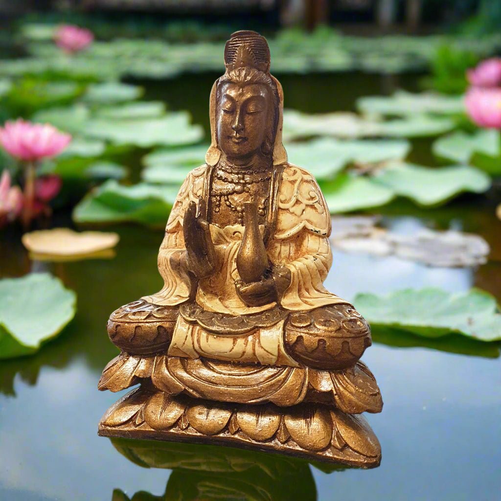 Kwan Ying - Cream Poly Resin Buddhas at World Of Decor NZ