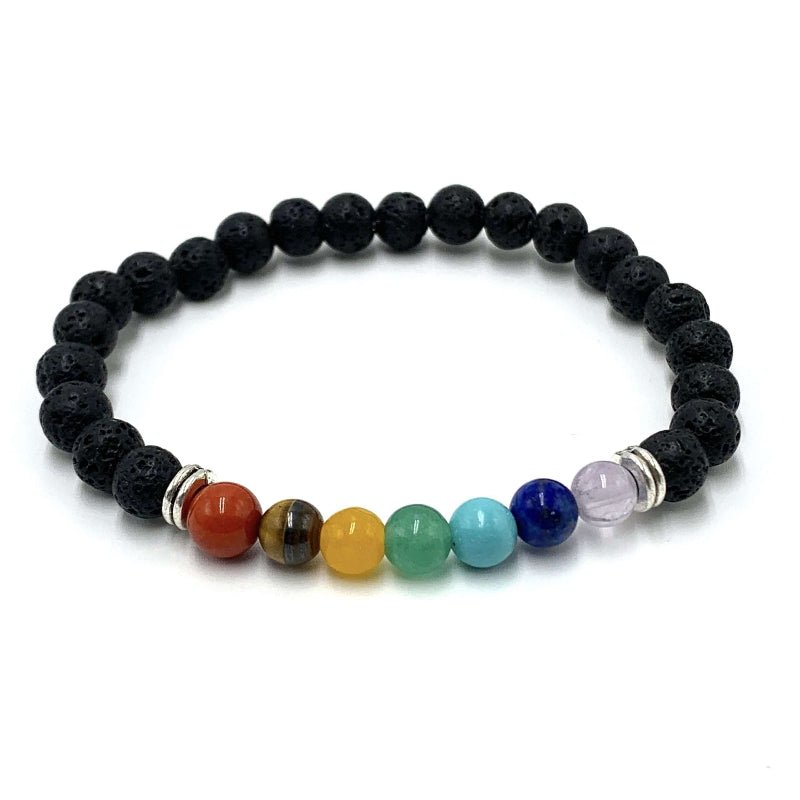 Lava Stone Charka Bracelet CRYSTAL at World Of Decor NZ
