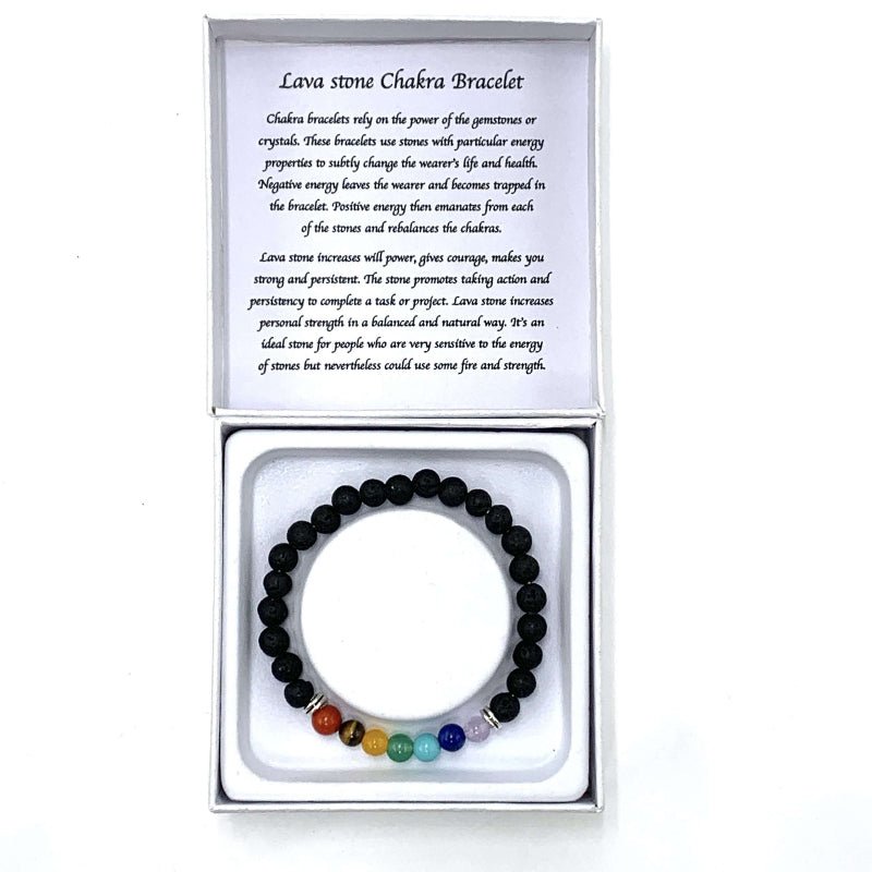 Lava Stone Charka Bracelet CRYSTAL at World Of Decor NZ