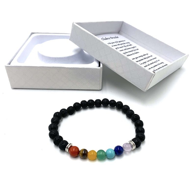 Lava Stone Charka Bracelet CRYSTAL at World Of Decor NZ