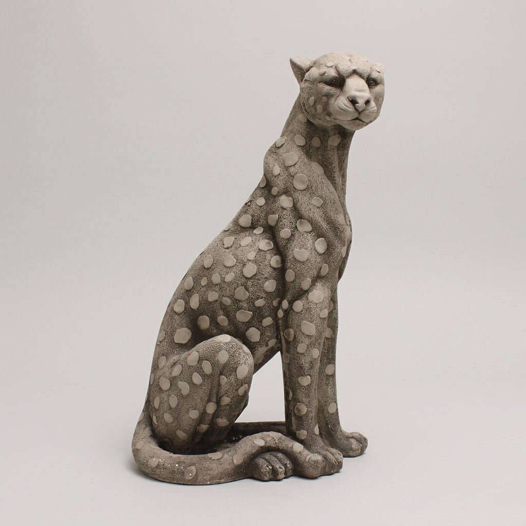 Leopard Satute Sitting 74cm SCULPTURE/ORNAMENT & ANIMAL at World Of Decor NZ