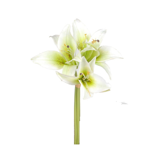 Lily Bundle 28cm - Cream/Green* Artificial Flowers at World Of Decor NZ