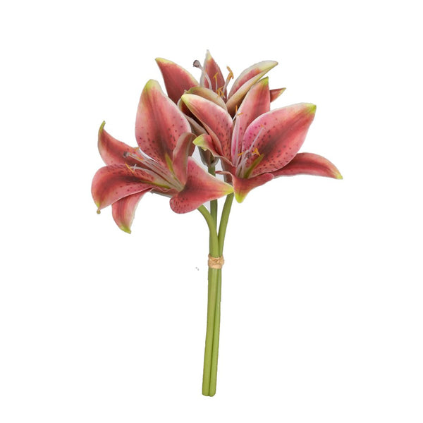Lily Bundle 28cm - Melot* Artificial Flowers at World Of Decor NZ
