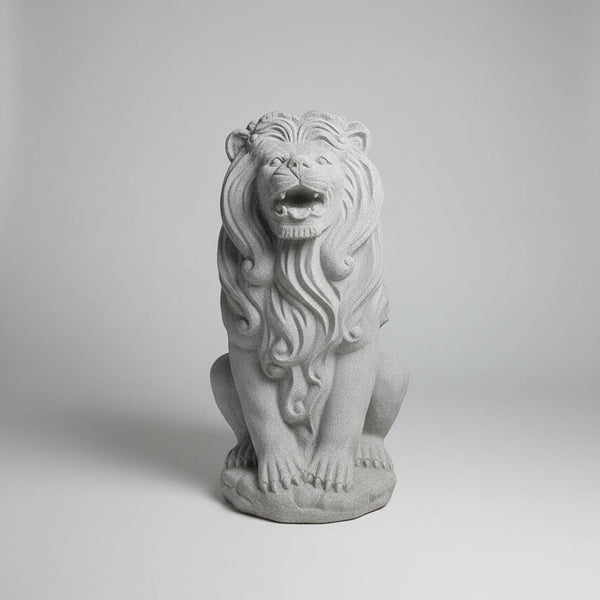 Lion Statue 108cm - Grey Natural GARDEN & OUTDOOR at World Of Decor NZ