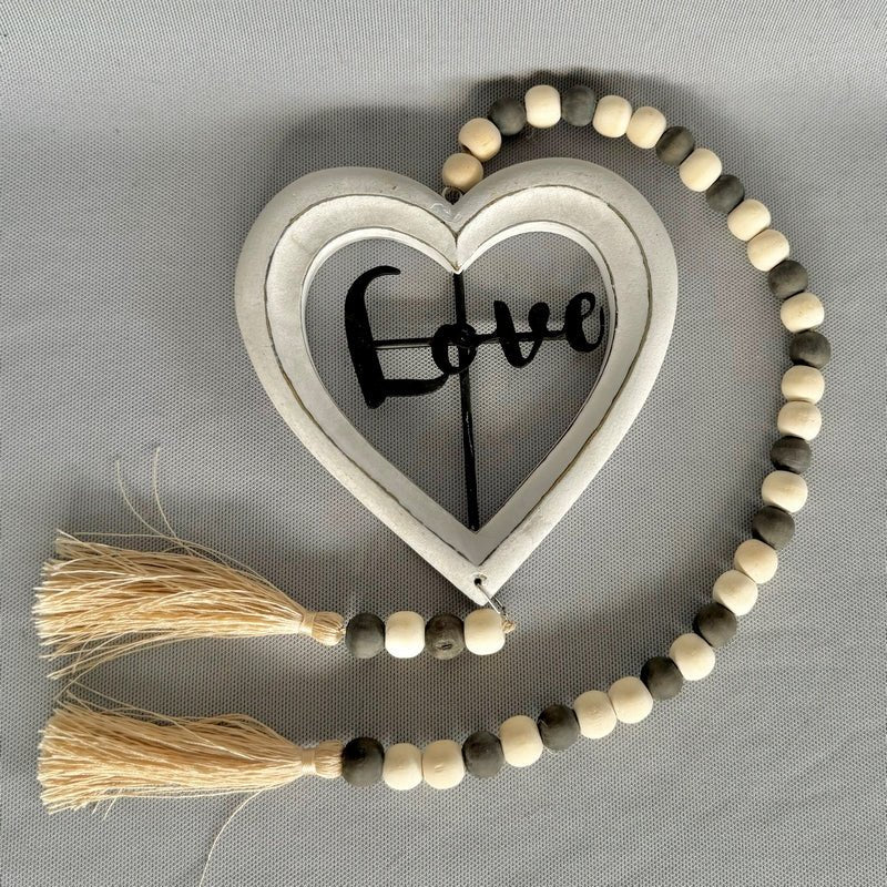 Love Heart Beaded Rope 70cm Home Accessories at World Of Decor NZ