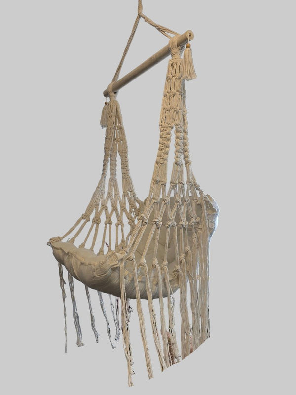 Macrame Hanging Chair With Cushion ACCESSORIES at World Of Decor NZ
