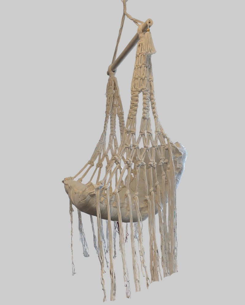 Macrame Hanging Chair With Cushion ACCESSORIES at World Of Decor NZ