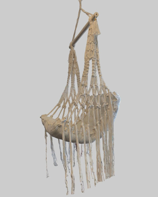 Macrame Hanging Chair With Cushion ACCESSORIES at World Of Decor NZ