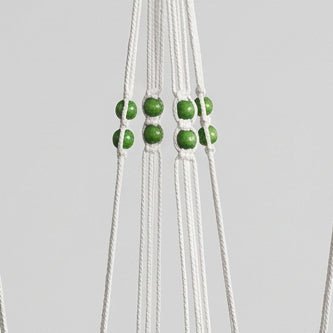 Macrame Pot Plant Hanger-Green Color Bead Pot Plant Hangers & Holders at World Of Decor NZ