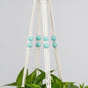 Macrame Pot Plant Hanger-Turquoise Color Bead Pot Plant Hangers & Holders at World Of Decor NZ