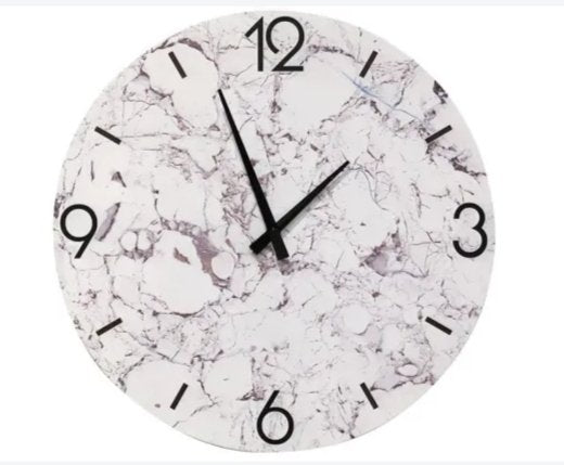 Marble Look Clock 40cm CLOCK at World Of Decor NZ