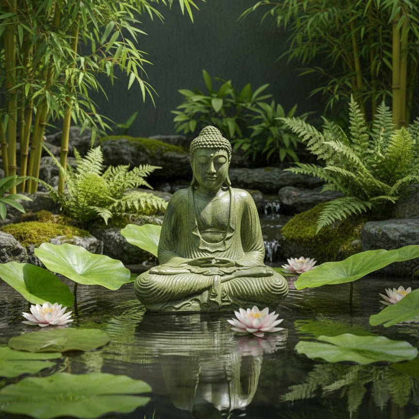Meditation Buddha 40cm - Greenwash BUDDHA at World Of Decor NZ