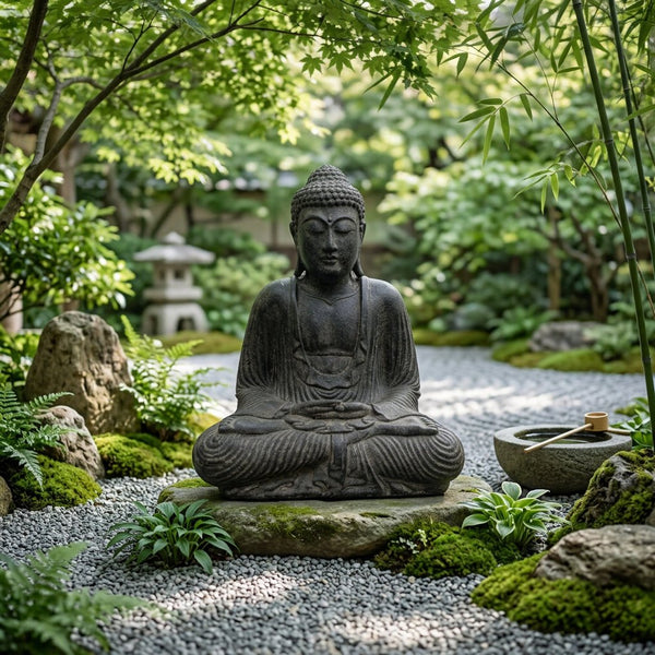 Meditation Buddha 40cm-Greywash BUDDHA at World Of Decor NZ