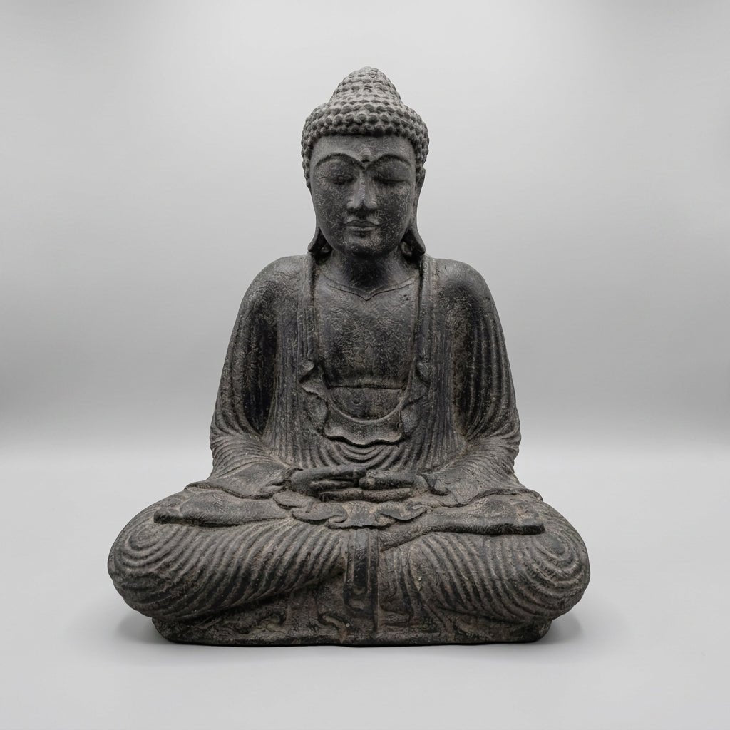 Meditation Buddha 40cm-Greywash BUDDHA at World Of Decor NZ