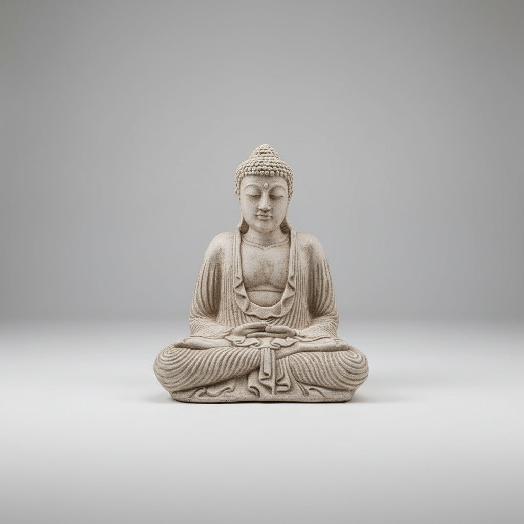 Meditation Buddha 40cm - Rustick White BUDDHA at World Of Decor NZ