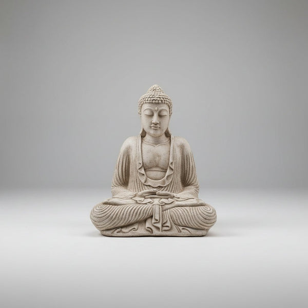 Meditation Buddha 40cm - Rustick White BUDDHA at World Of Decor NZ