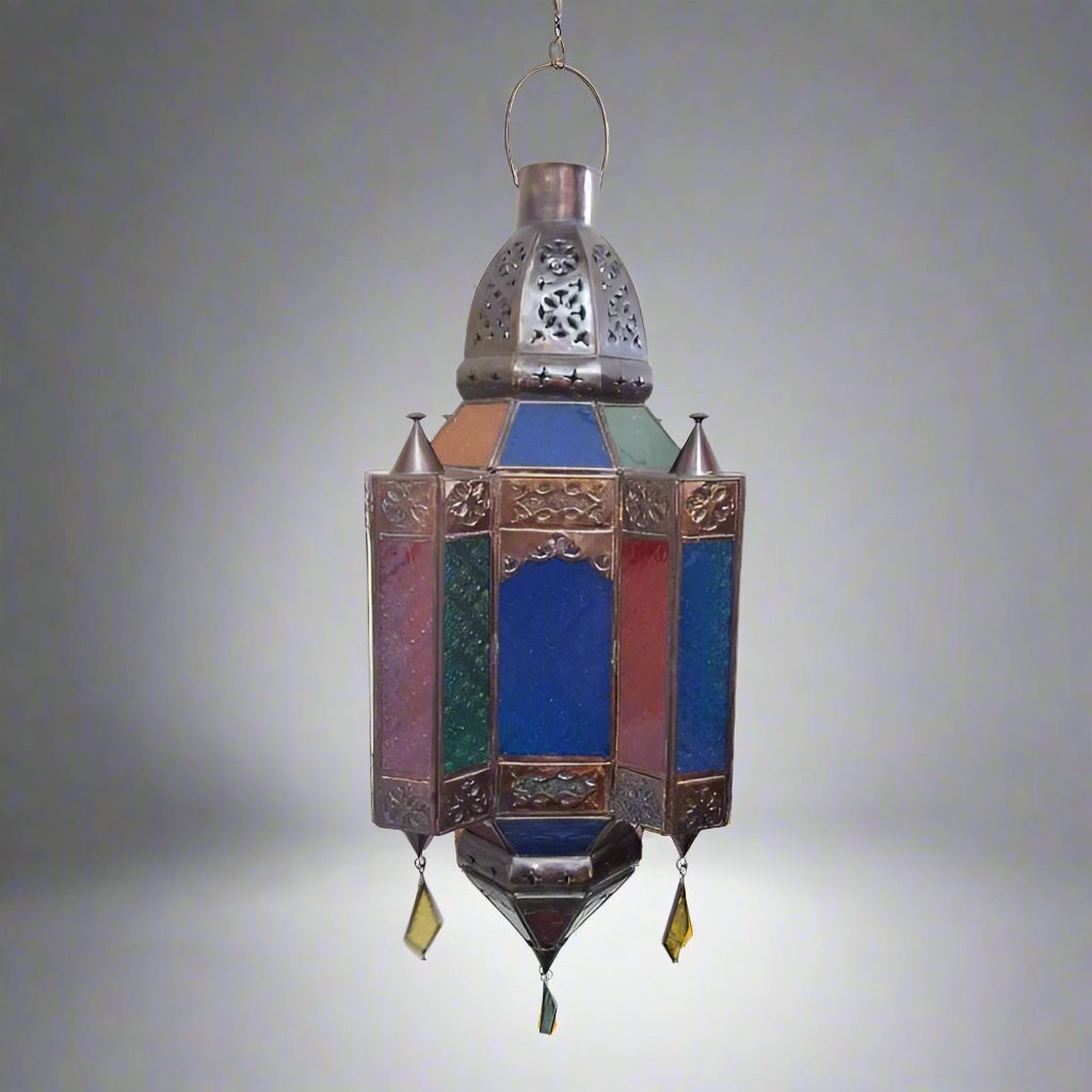 Moroccan Lamp 4 Sided Color at World Of Decor NZ