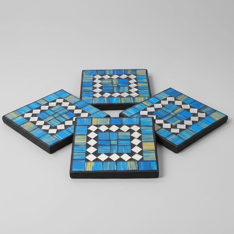 Mosaic Coaster S/4 - Blue COASTER at World Of Decor NZ