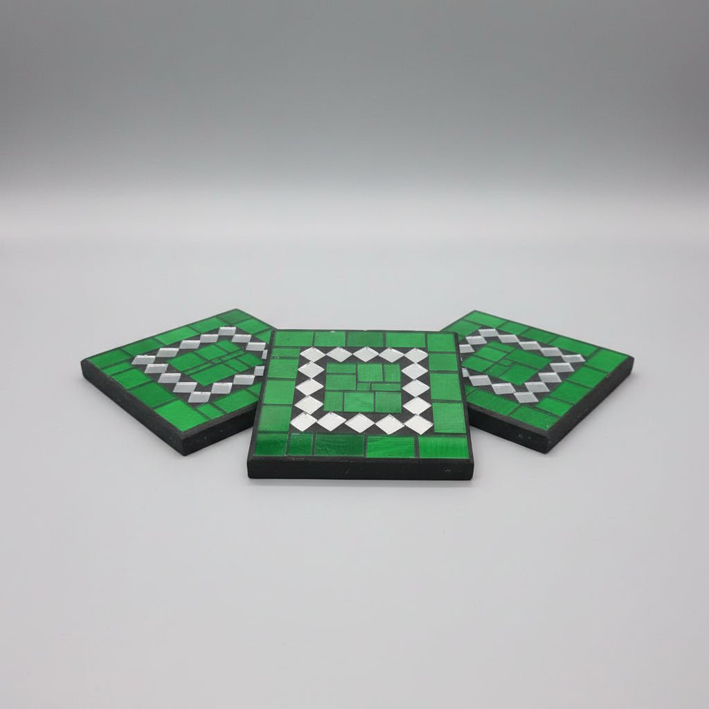 Mosaic Coaster S/4 - Green COASTER at World Of Decor NZ