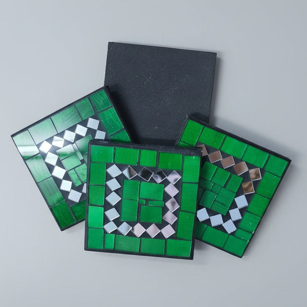 Mosaic Coaster S/4 - Green COASTER at World Of Decor NZ