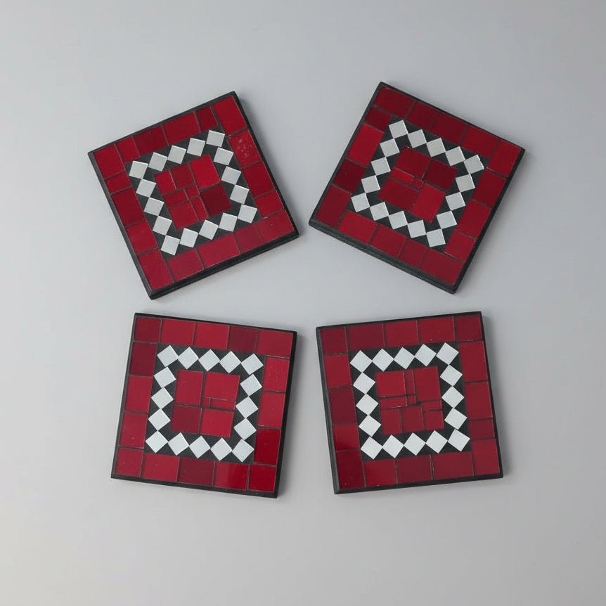 Mosaic Coaster S/4 - Red COASTER at World Of Decor NZ