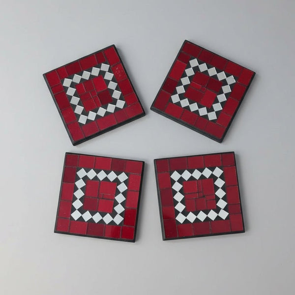 Mosaic Coaster S/4 - Red COASTER at World Of Decor NZ