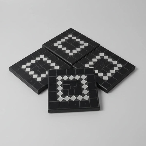 Mosaic Coasters S/4 - Black COASTER at World Of Decor NZ