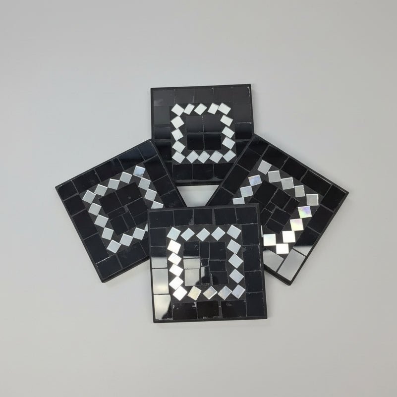 Mosaic Coasters S/4 - Black COASTER at World Of Decor NZ