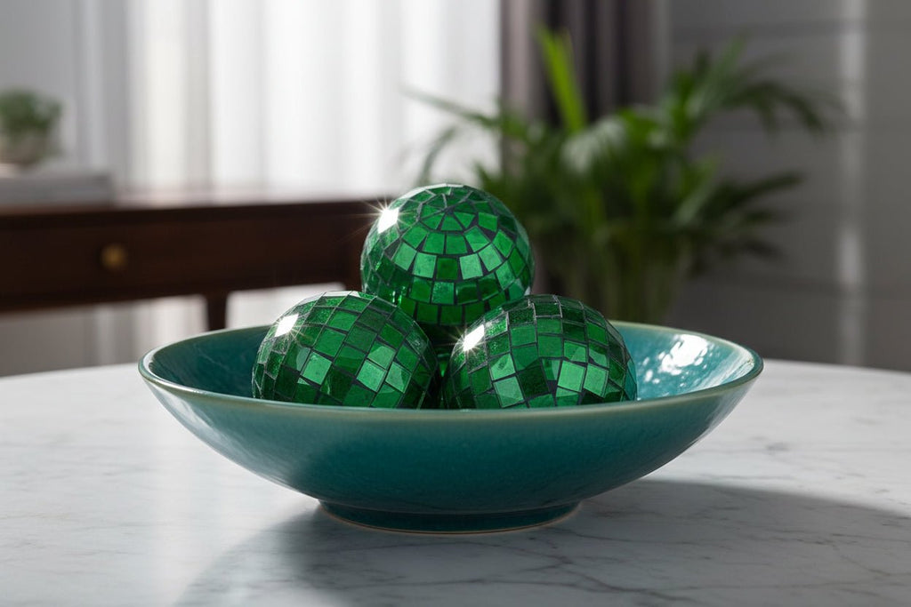Mosaic Decor Ball - Green Mosaics at World Of Decor NZ