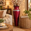 Mosaic Inlay Vase 80cm-Red VASES at World Of Decor NZ