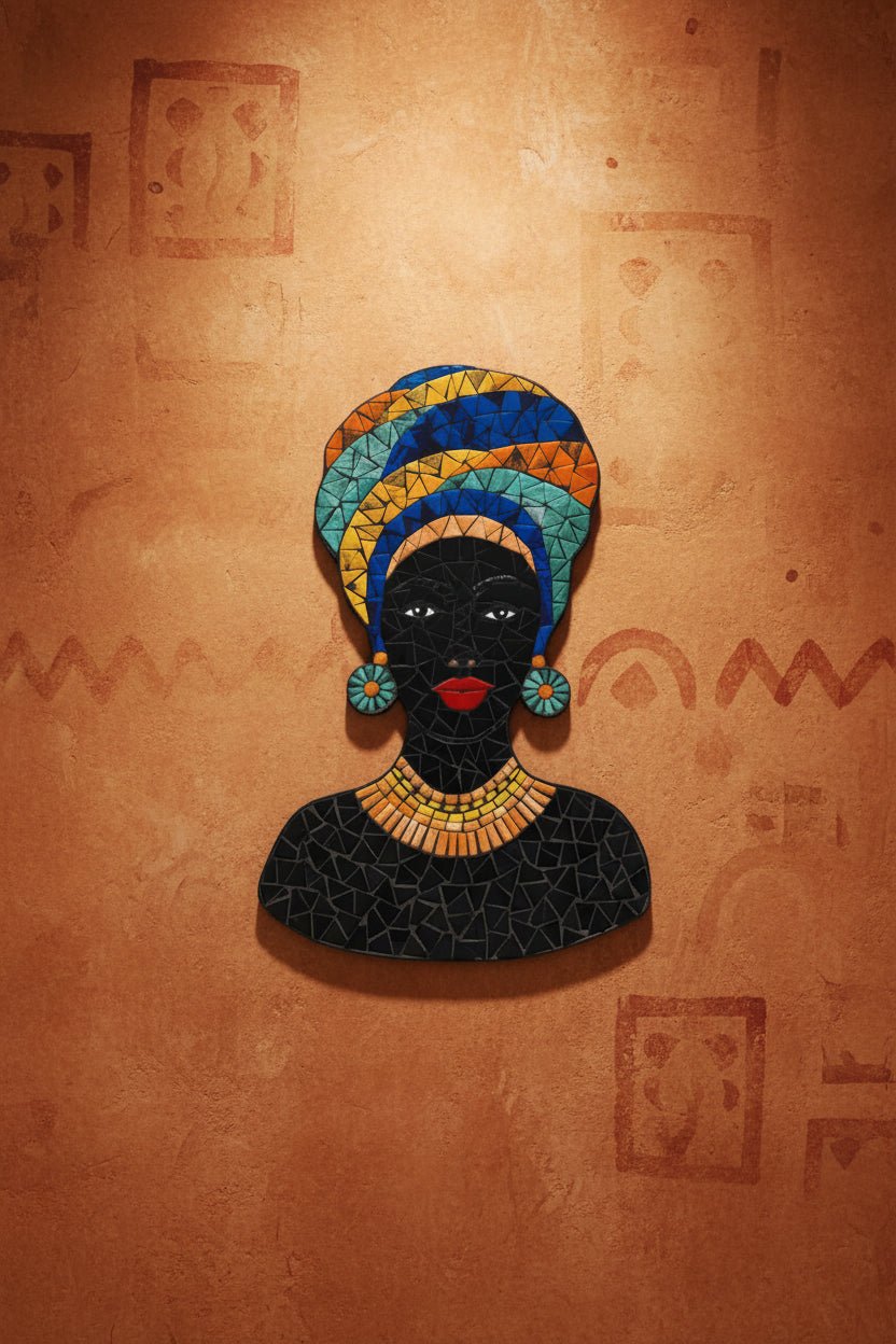 Mosaic Wall Hanging-Africa Lady Wall Art, Affirmations & Hangings at World Of Decor NZ
