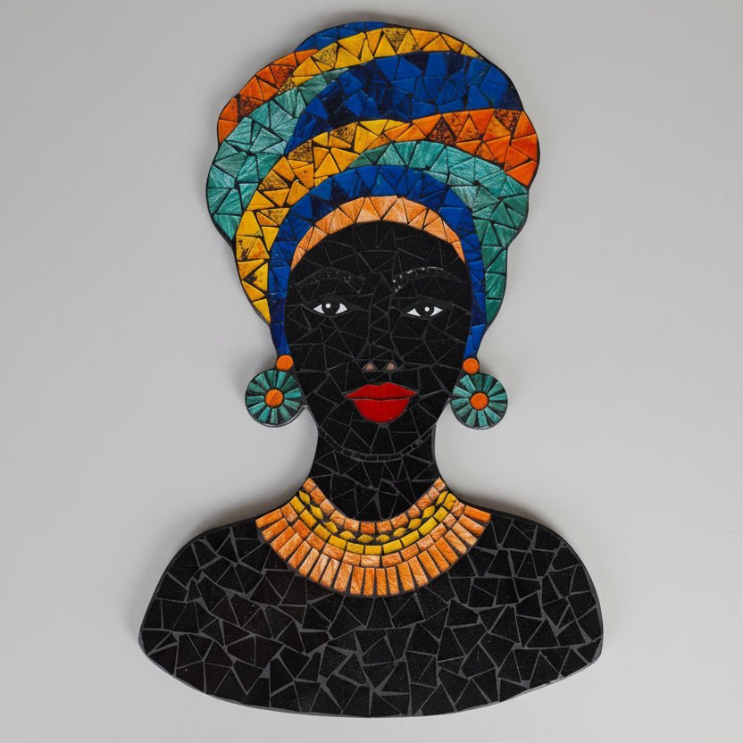 Mosaic Wall Hanging-Africa Lady Wall Art, Affirmations & Hangings at World Of Decor NZ