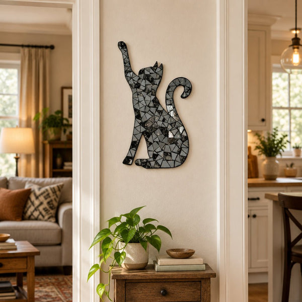Mosaic Wall Hanging-Cat Hand Up Wall Art, Affirmations & Hangings at World Of Decor NZ