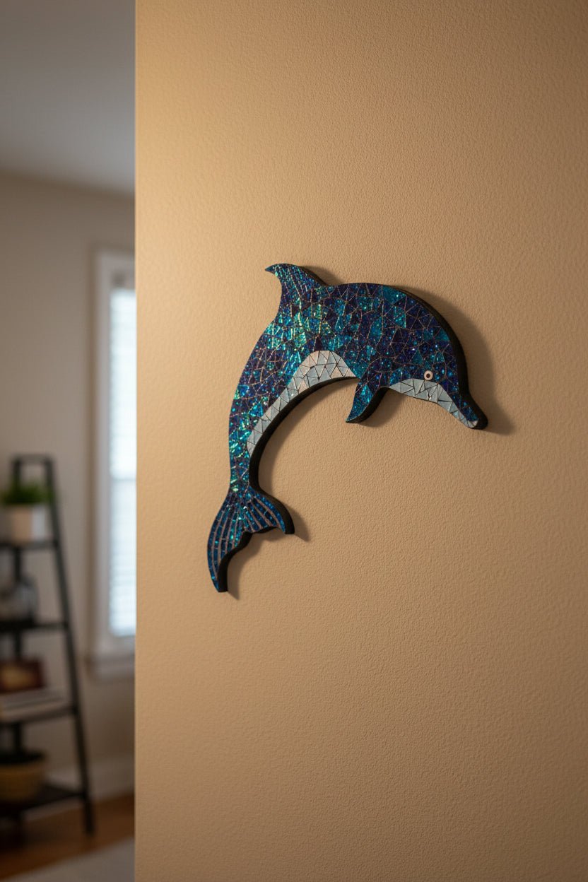 Mosaic Wall Hanging-Dolphin Wall Art, Affirmations & Hangings at World Of Decor NZ