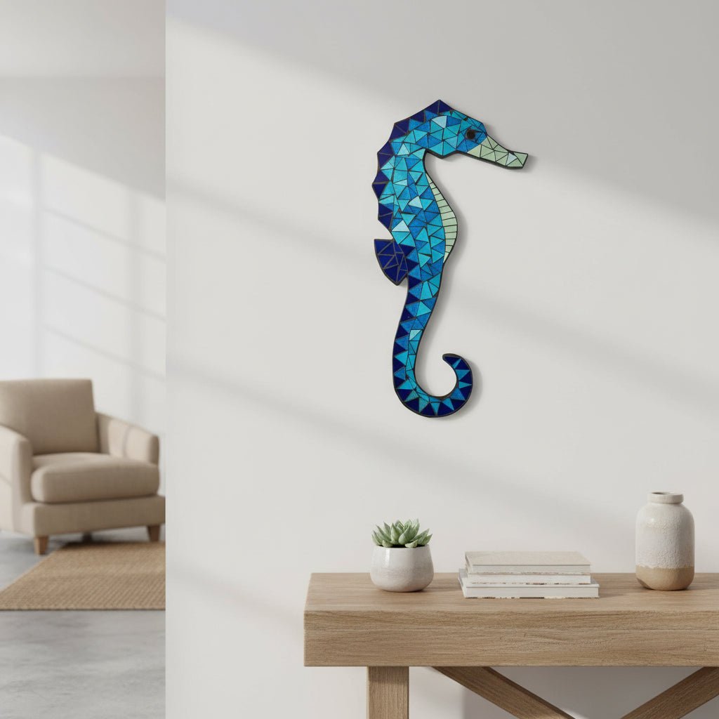 Mosaic Wall Hanging-Seahorse 30cm Wall Art, Affirmations & Hangings at World Of Decor NZ