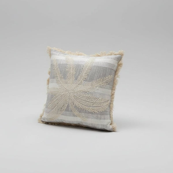 Natural Palm Embroidede Cushion 45cm CUSHION at World Of Decor NZ