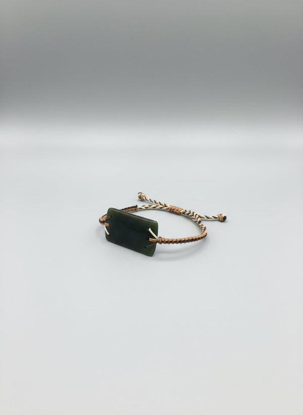 NZ Green Stone - Leather Bracelet KIWIANA at World Of Decor NZ